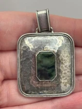Vintage 900 Silver Handarbeit Handmade Hammered German Pendant