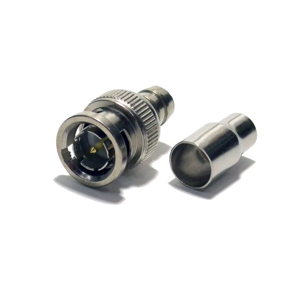 50 pack Crimp on BNC Male Connector Adapter for RG59 Coax Coaxial CCTV camera - Image 2 of 3