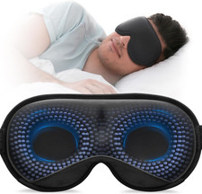 Weighted Sleep Mask 3D Light Blocking 4.2oz 120g Black Adjustable Strap