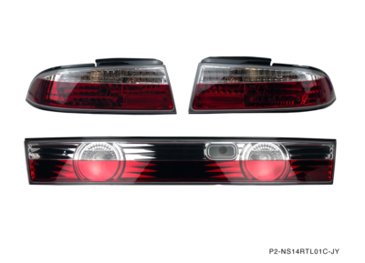 P2M Phase 2 Crystal Clear Rear Tail Lights 3pc Kit S14 Zenki Kouki