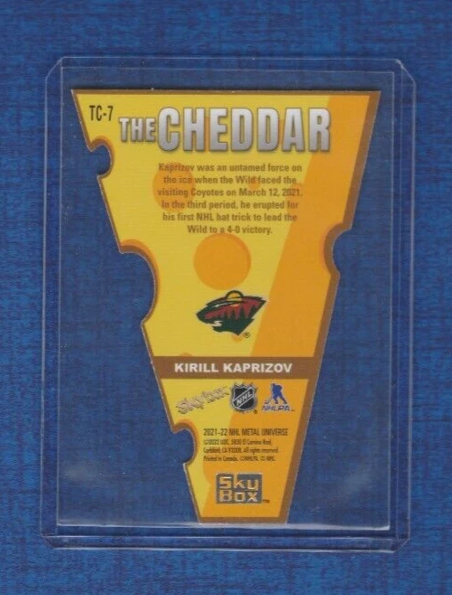 2021-22 SkyBox NHL Metal Universe The Cheddar # TC-7 Kirill Kaprizov - Image 2 of 2