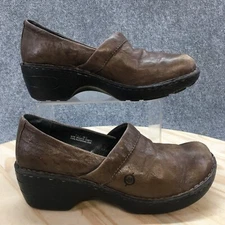 Born Clog Womens 7.5 Brown Peggy Slip On Round Toe Casual Comfort Leather W02518