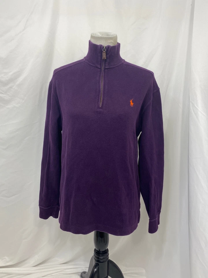 Sudadera Para Mujer Pequeña Polo Ralph Lauren Púrpura Manga Larga Atlética Foto 2 de 4