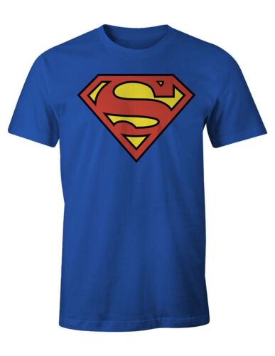 Superman Men's Logo Classique T-Shirt S Bleu (Cobalt) - Picture 1 of 5