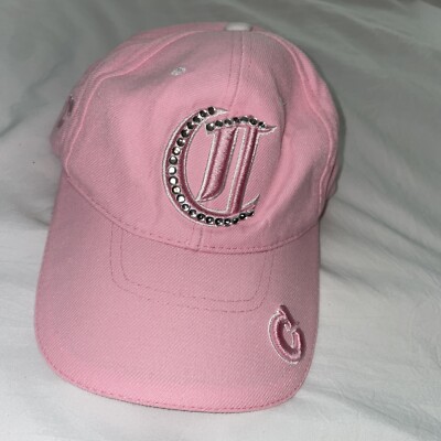 Sams Cap One Size Fits All Pink With A Letter C In Rhinestones H & Loop Closure