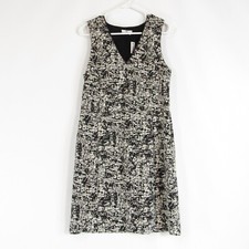 Black white H BY HALSTON sheath dress M