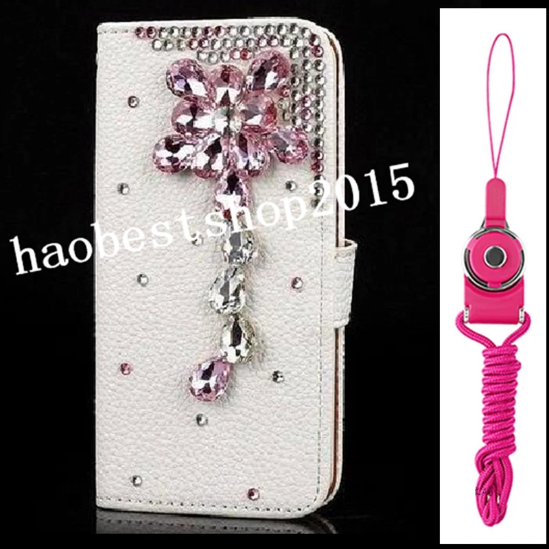 For iPhone 14/12 15 16 17 Pro Max Case Bling Diamonds Wallet Stand Leather Cover - Image 3 of 4