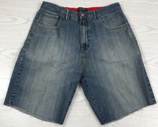 Vintage Phat Farm Denim Shorts Men 36 Blue Cut Offs Hip Hop Baggy Cotton Y2K