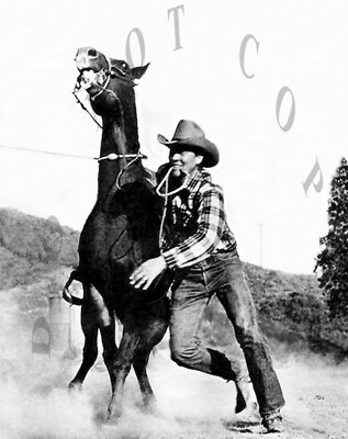 ANTIQUE 8X10 REPRO PHOTO PRINT HOLLYWOOD ACTOR COWBOY BEN JOHNSON CALF ...