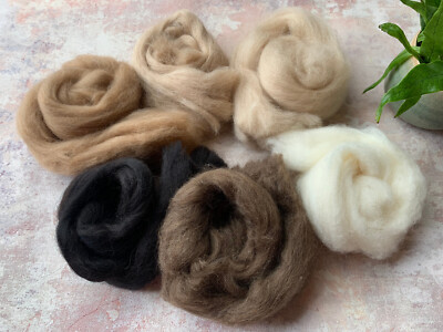 Heidifeathers  'Exotic Mix' Nadelfilzwolloberteile Yak, Camel, Alpaka 6 Wolle