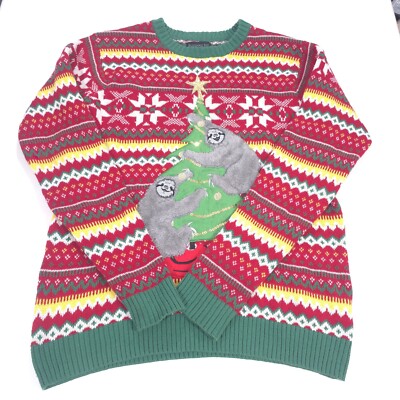 Blizzard Bay Unisex Ugly Christmas Sweater Sloths Fair Isle Pattern
