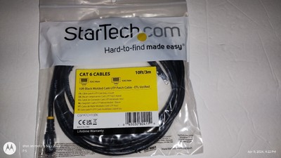 StarTech 10 ft Black  Molded Cat 6 UTP Network Patch Ethernet Cable