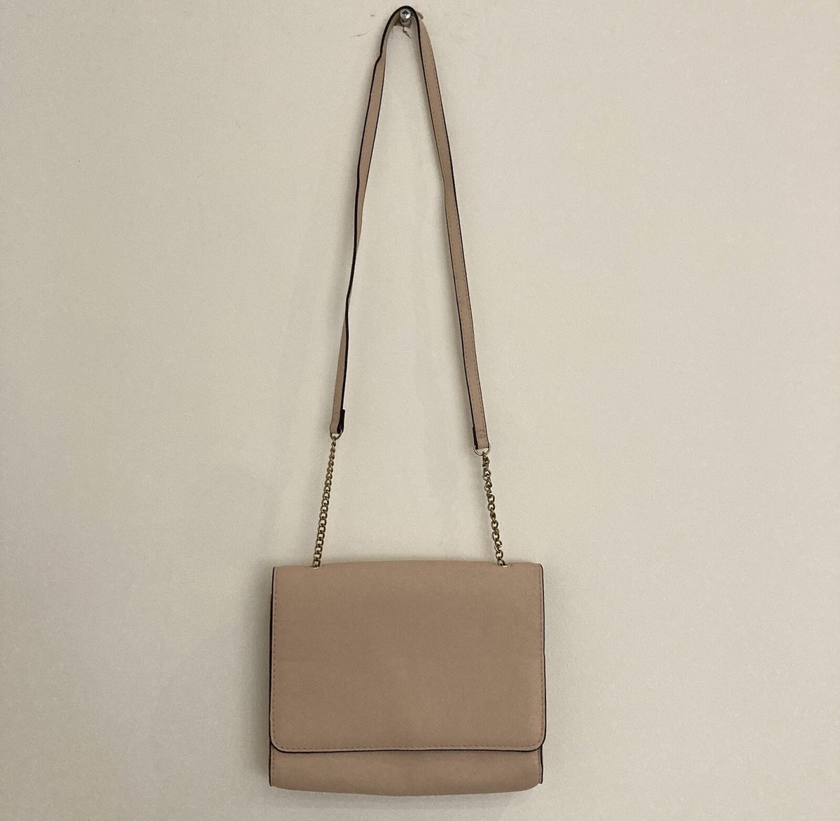H&M Small Flap Bag Shoulder Chain Peach Pink Messenger Handbag