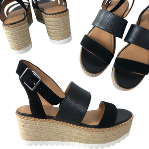 black and tan platform sandals