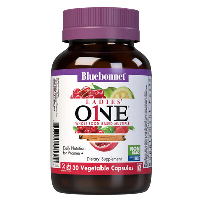 Bluebonnet Ladies One Whole Food-Based Multiple 30 Vegetable Caps, Kosher Parve