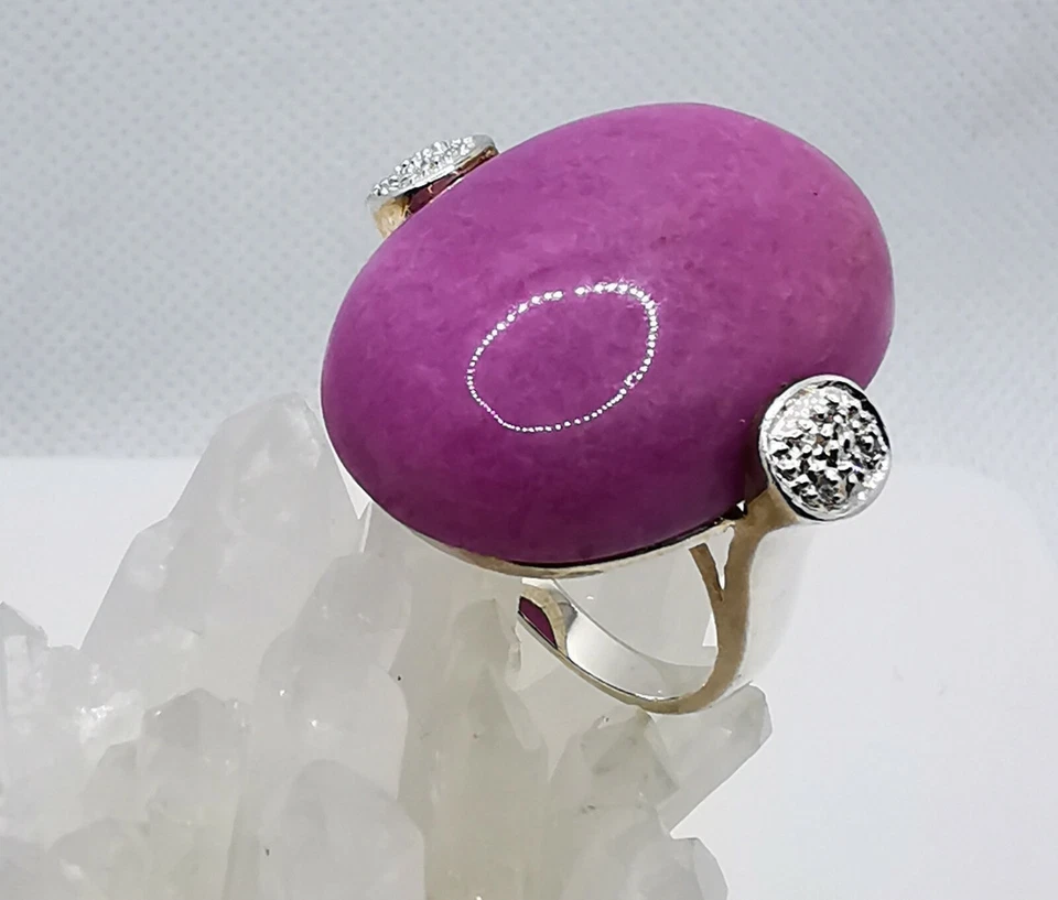 Damen Ring Silber 925 mit Achat Lila  Edelstein fast Neu Gr. 59 - Bild 4 von 4