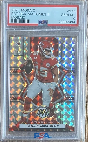 2022 Panini Mosaic Patrick Mahomes MOSAIC #293 PSA 10 Gem Mint MVP