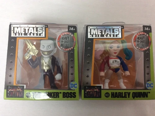 2 NEW Jada Metals Suicide Squad 2.5" The Joker Boss M428 & Harley Quinn M423