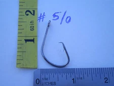 50 OCTOPUS FISHING HOOKS, SPORT CIRCLE, SIZE  #5/0  BLACK NICKLE, CARBON STEEL.