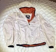 Vintage Harley-Davidson Windbreaker Jacket Med 1990s Black/Orange Light