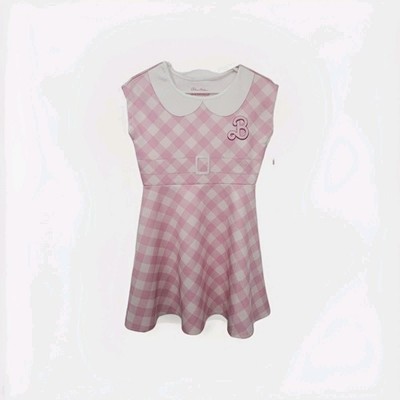 2023 Mattel Barbie Movie Girls Size XL Pink Gingham Dress NWT