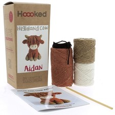 Hoooked Amigurumi DIY Kit W/Eco Barbante Yarn-Highland Cow Aiden Pack of 1