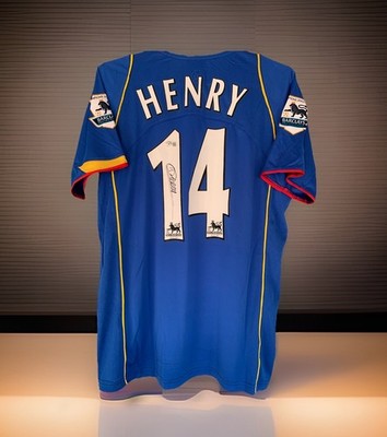 【NEW】【アンリ】アーセナル(2004/05) Thierry Henry Signed Autographed Arsenal 2004/05 Away Jersey with