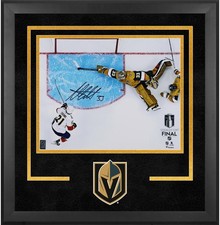 Adin Hill Golden Knights Framed Signed 16x20 Stanley Cup Final Game 1 Save Photo