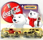 Vintage Coca‑Cola Matchbox Collectible 2‑Car Set Ford Pickup & Ford Expedition