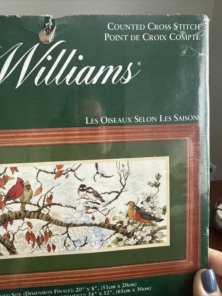 Kit de punto de cruz contado "Bird Seasons" 2005 Elsa Williams # 02168 sellado Foto 3 de 4