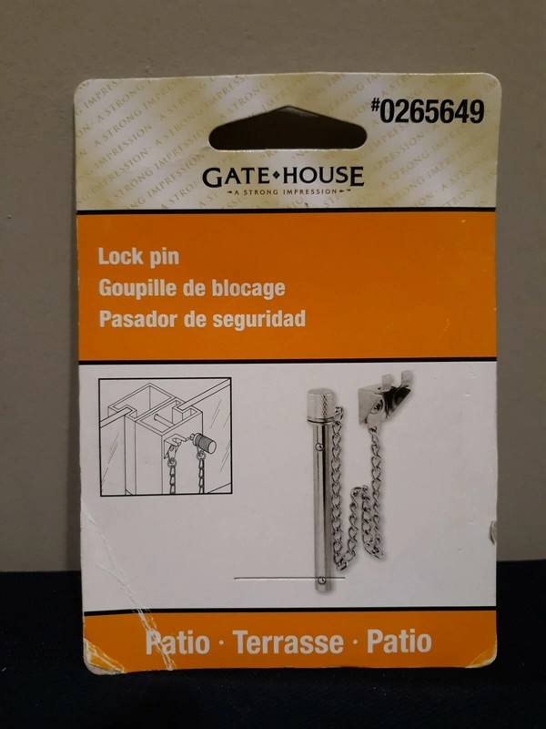Gatehouse Steel Patio Door Chain Lock Pin U11070 #0265649