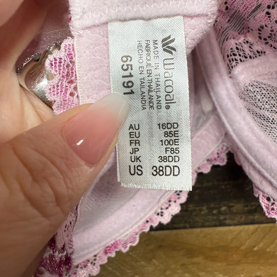 Sujetador Balconette Cobertura Completa Encaje Floral Rosa Wacoal 38DD Foto 4 de 4