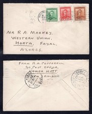 NEW ZEALAND 1950 Cover to Azores Portugal