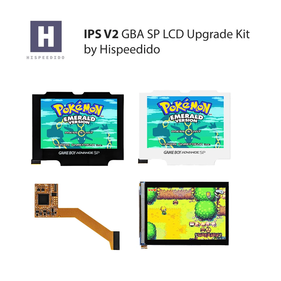 FÜR NINTENDO Hispeedido IPS V2 LCD Upgrade Kit für Game Boy Advance SP GBA SP Backlight