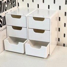 3-Tier Desk Organizer with Drawers Portable Storage Box for Office Supplies