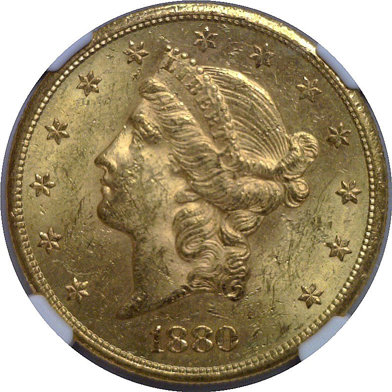 1880-S $20 Liberty NGC MS-60 | eBay