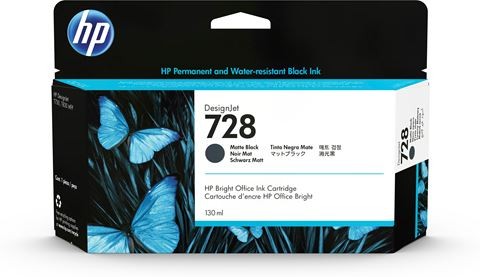 Cartouche HP 728 noir mat 130 ml pour imprimer des plans d'architecture