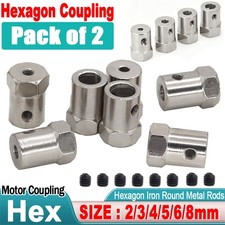 Hex Coupler 2/3/4/5/6/8mm Bore Motor Hex Iron Shaft Coupling Flexible Connector