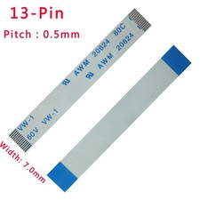FFC/FPC Flexible Flat Cable Pitch 0.5mm 13-Pin 13P 80C 60V VW-1 L: 50mm-3000mm