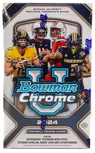 2024 Bowman Chrome University Football Hobby Box - 2 Autos
