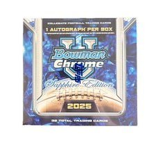2025 Bowman Chrome University Sapphire Football Hobby Box ~ Factory Sealed 