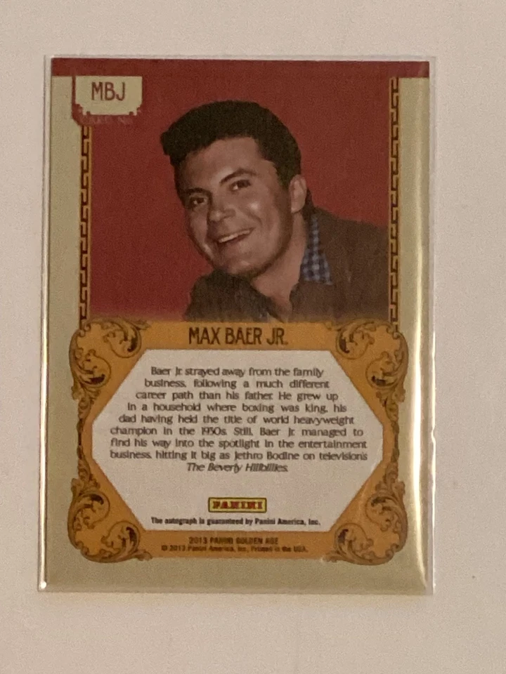 Panini Golden Age 2013 Golden Age Max Baer Jr Autograph Card - Image 2 of 2