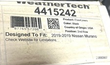 4415242 Weathertech Floorliner For 2019-21 Nissan Murano 1st And 2nd Row Black