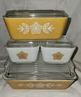 Pyrex Butterfly Gold Refrigerator Set Vintage 1970s 8 Pieces