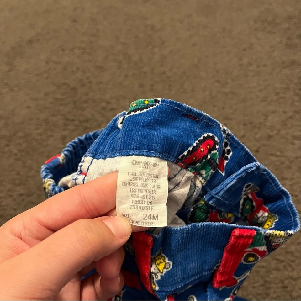 Pantalones de pana vintage con estampado de construcción OshKosh B’Gosh “Mice At Work” Foto 2 de 4