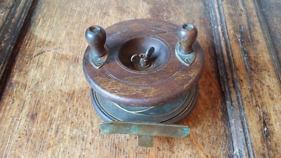 allcock fishing reel value ANTIQUE ALLCOCKS WOOD & BRASS FISHING REEL - STAR BACK CENTRE PIN - 4 1/2  INCH