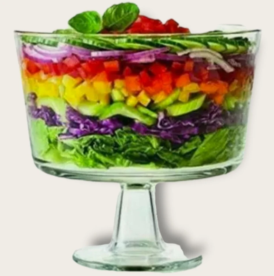 European Trifle Bowl with Pedestal Round Dessert Display Stand for Laying     - Image 2 of 4