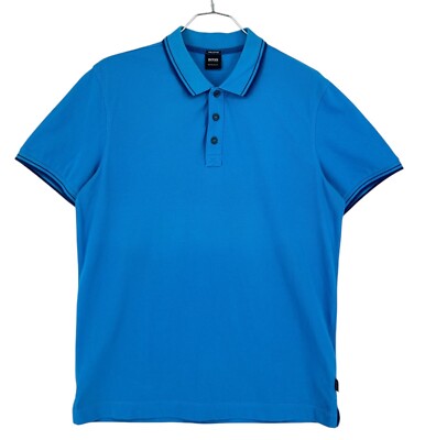 HUGO BOSS Firenze 14 Polo Kragen Blaues T-Shirt Herren Größe M