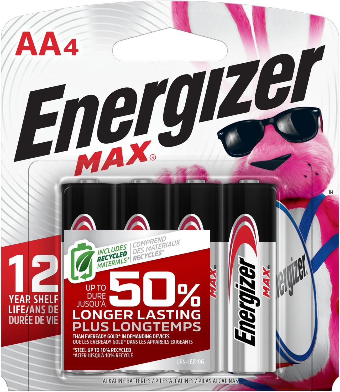 AA Batteries, Max Double a Battery Alkaline, 4 Count-image