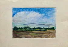 Franz Ehmke *1928-2018 GDR Painter Field Landscape in Blankenfelde